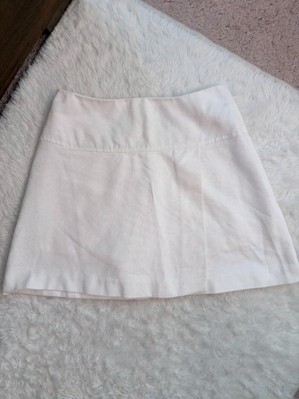Vintage The Limited Textured White Faux-Wrap Mini Skirt - Size 6